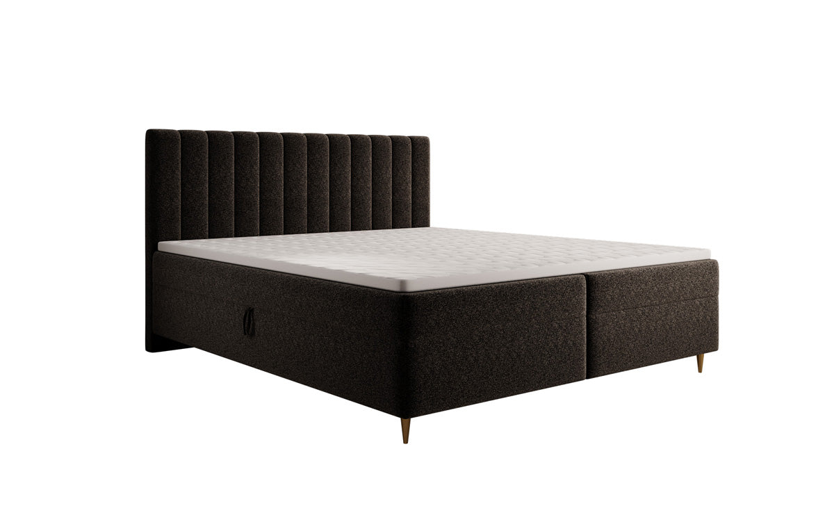 Boxspringbett Chelsea in Strukturstoff mit Stauraum