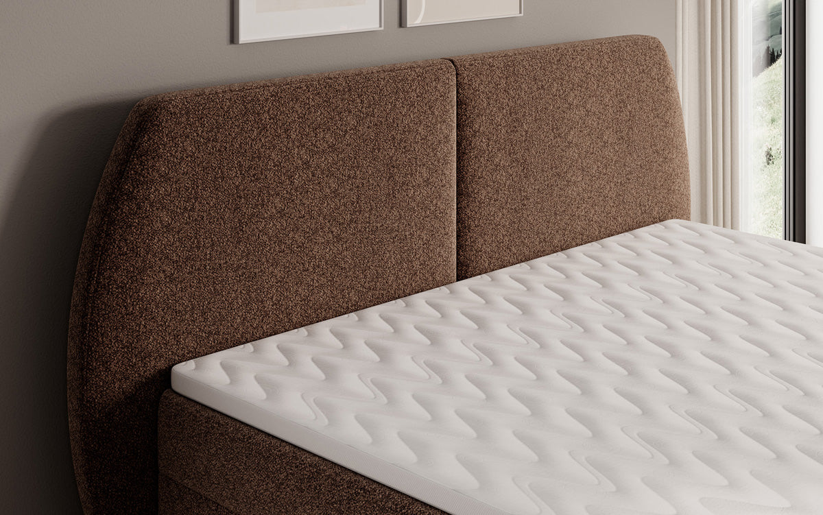 Boxspringbett Nara in Strukturstoff mit Stauraum