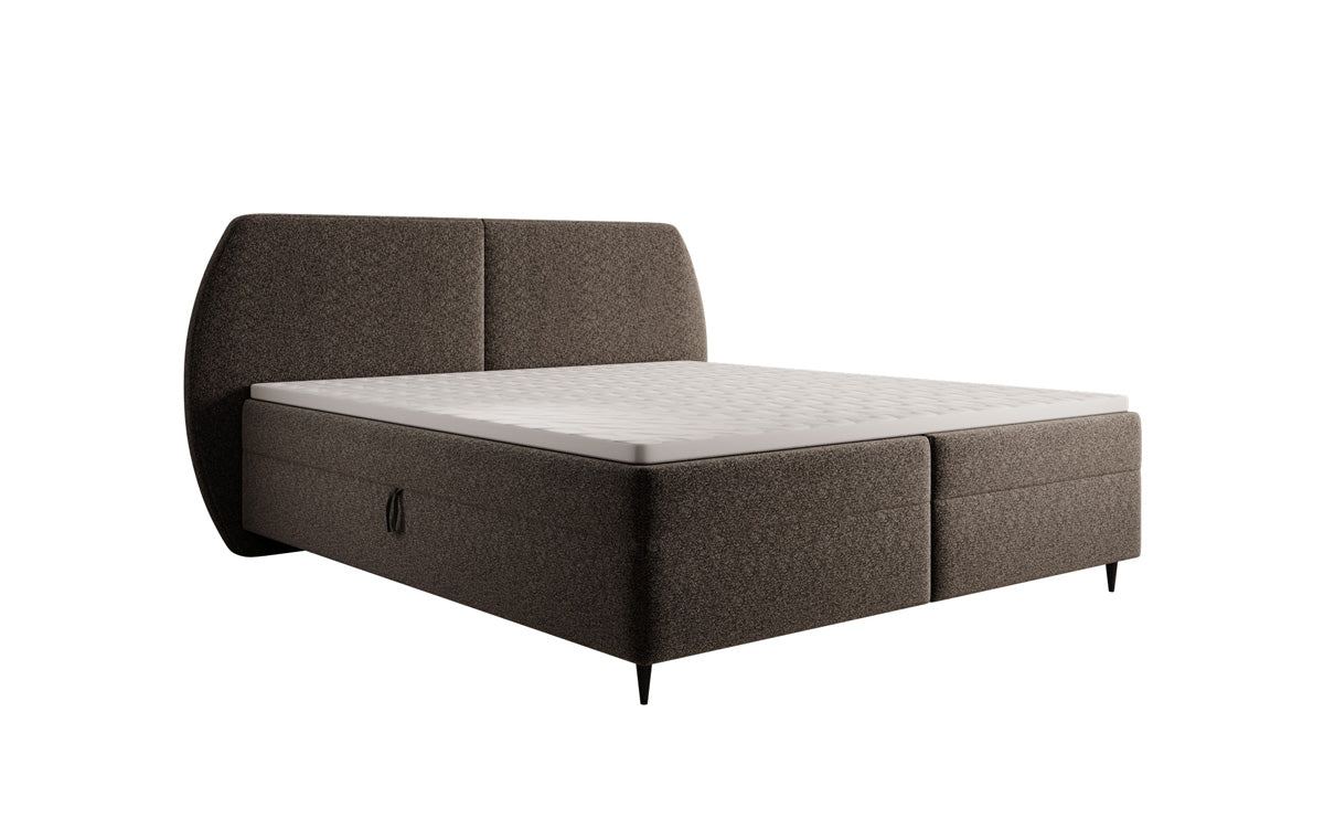 Boxspringbett Nara in Strukturstoff mit Stauraum
