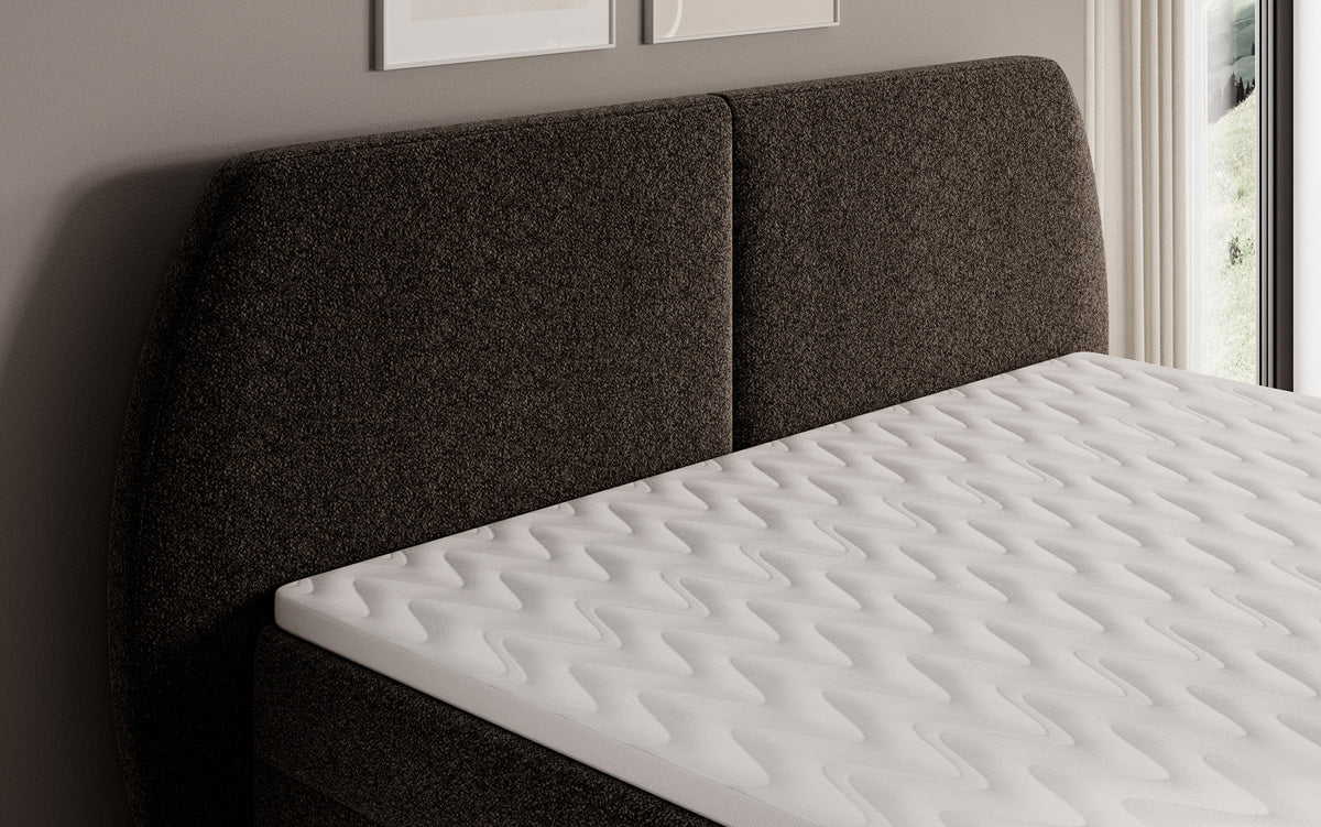 Boxspringbett Nara in Strukturstoff mit Stauraum