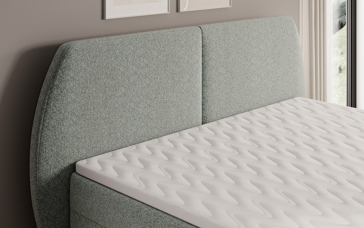 Boxspringbett Nara in Strukturstoff mit Stauraum