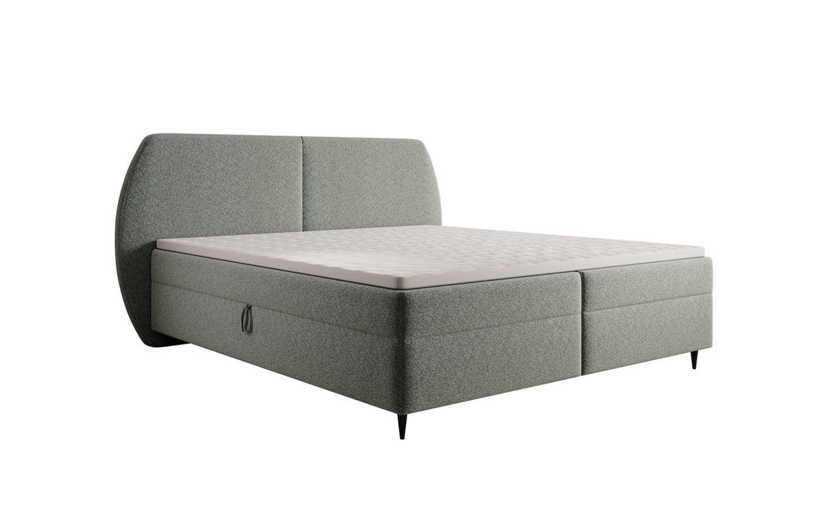 Boxspringbett Nara in Strukturstoff mit Stauraum