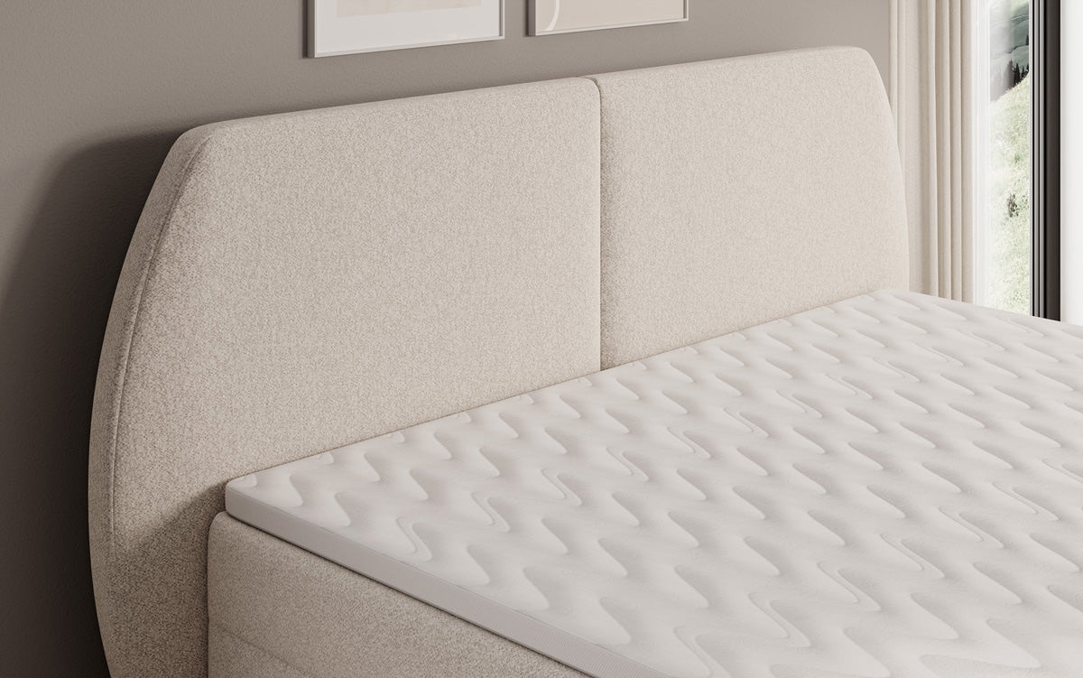 Boxspringbett Nara in Strukturstoff mit Stauraum