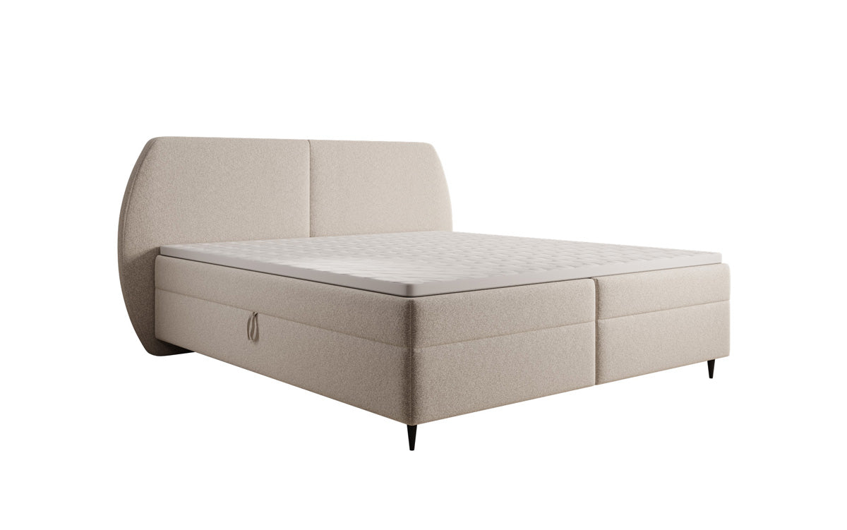 Boxspringbett Nara in Strukturstoff mit Stauraum