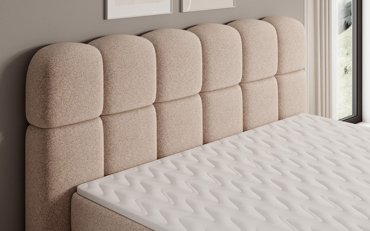Boxspringbett Tilde in Strukturstoff mit Stauraum