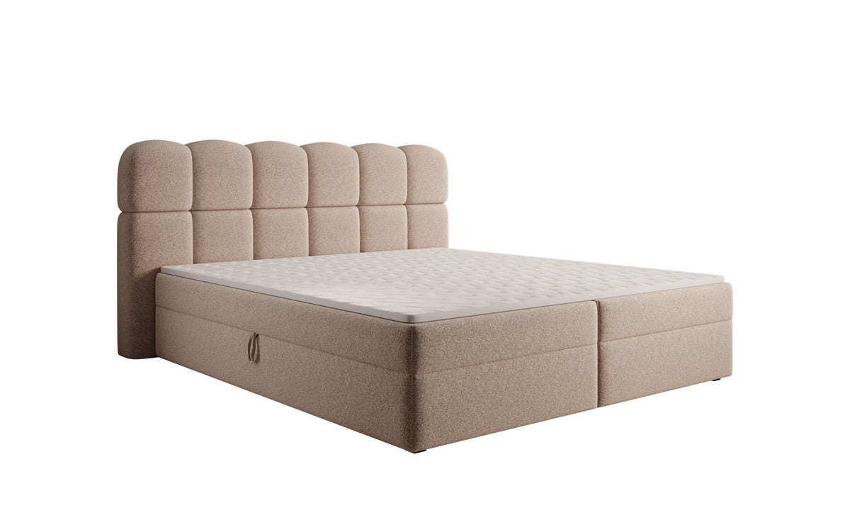Boxspringbett Tilde in Strukturstoff mit Stauraum