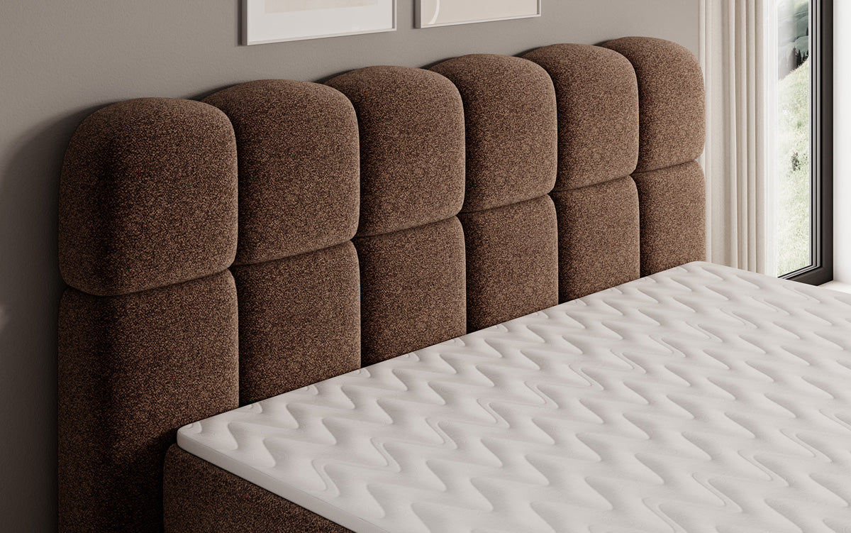 Boxspringbett Tilde in Strukturstoff mit Stauraum