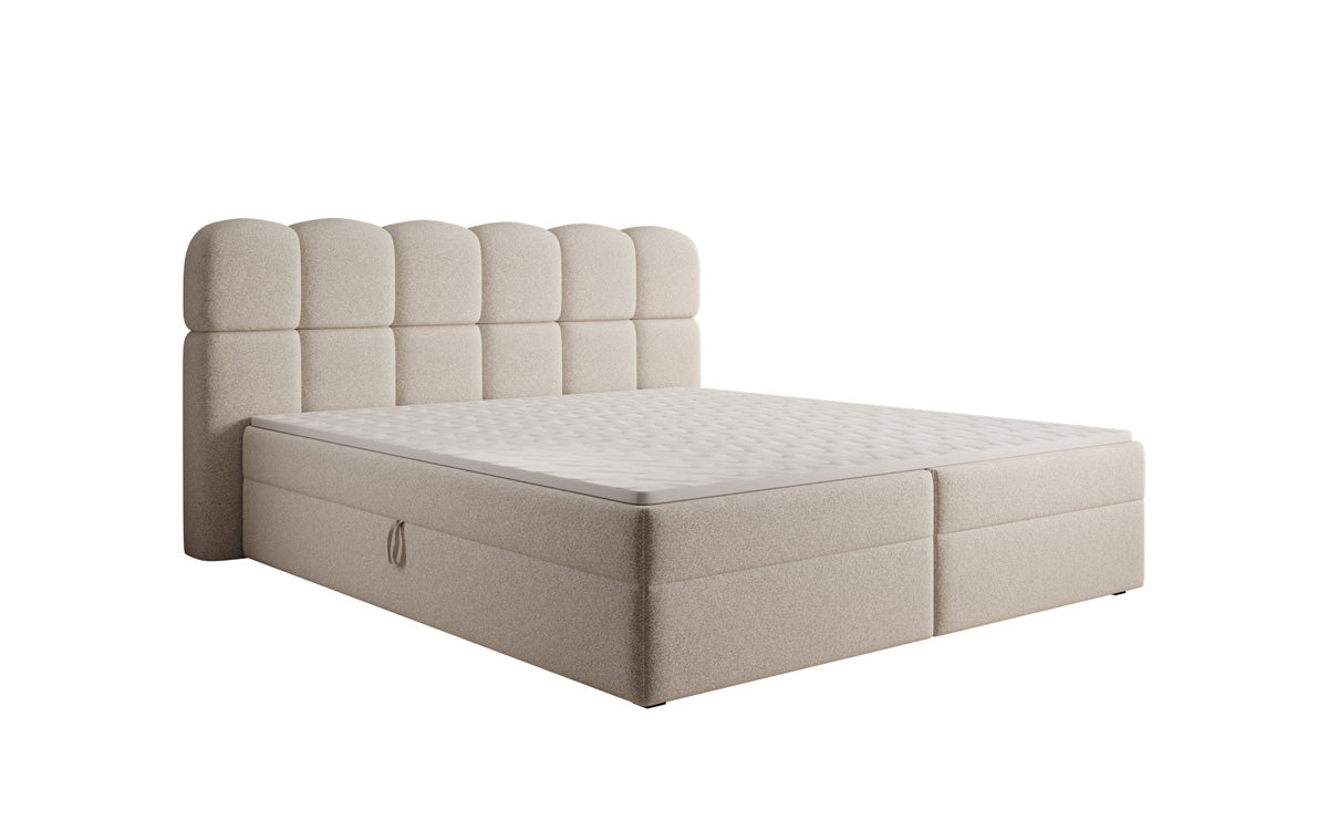 Boxspringbett Tilde in Strukturstoff mit Stauraum