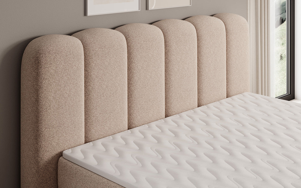 Boxspringbett Bologna in Strukturstoff mit Stauraum
