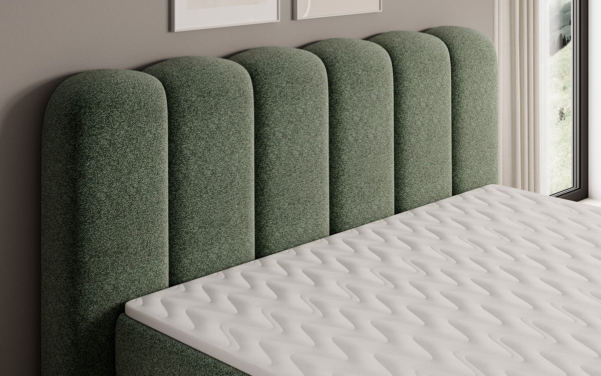 Boxspringbett Bologna in Strukturstoff mit Stauraum