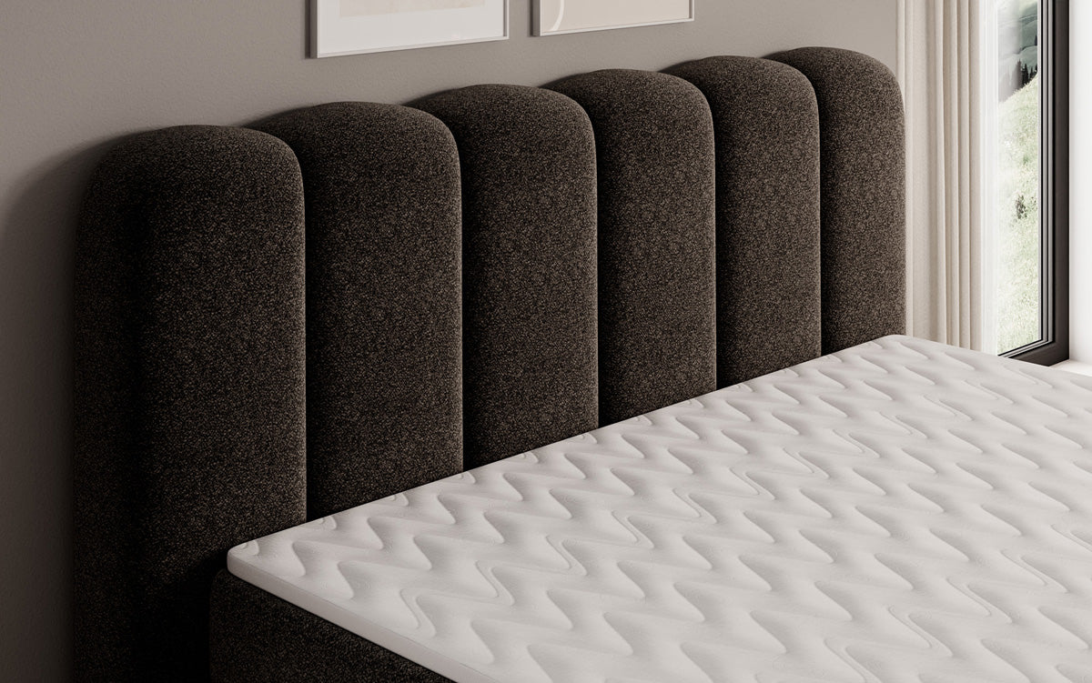 Boxspringbett Bologna in Strukturstoff mit Stauraum