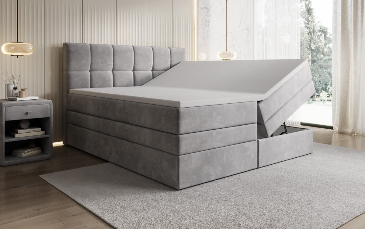 Boxspringbett Windsor mit Stauraum in Samt