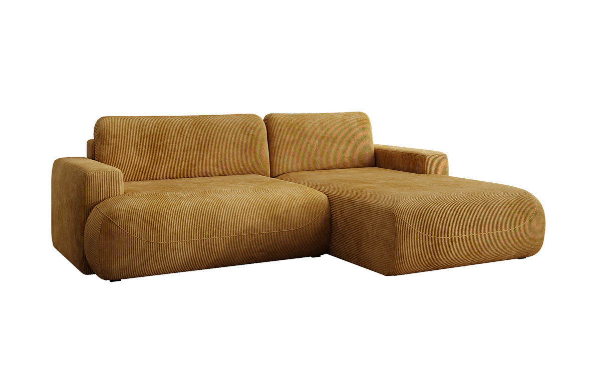 Designer Ecksofa Enzo mit Schlaf- und Klappfunktion in Cord