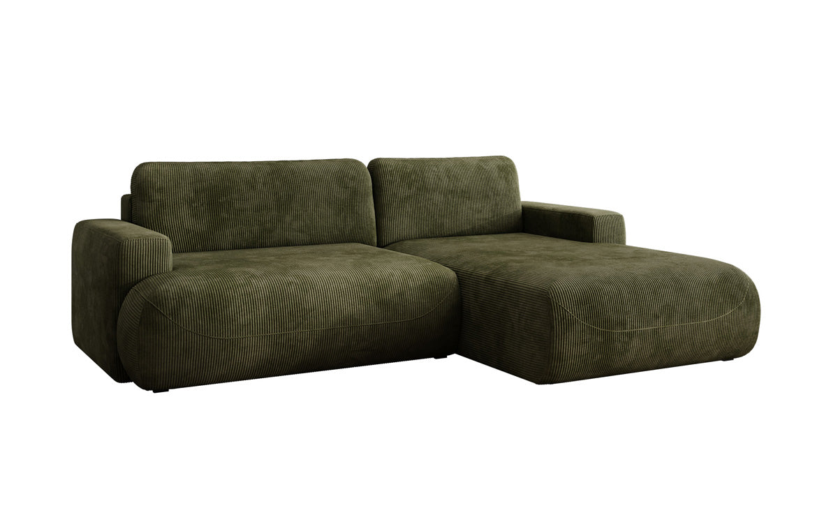 Designer Ecksofa Enzo mit Schlaf- und Klappfunktion in Cord