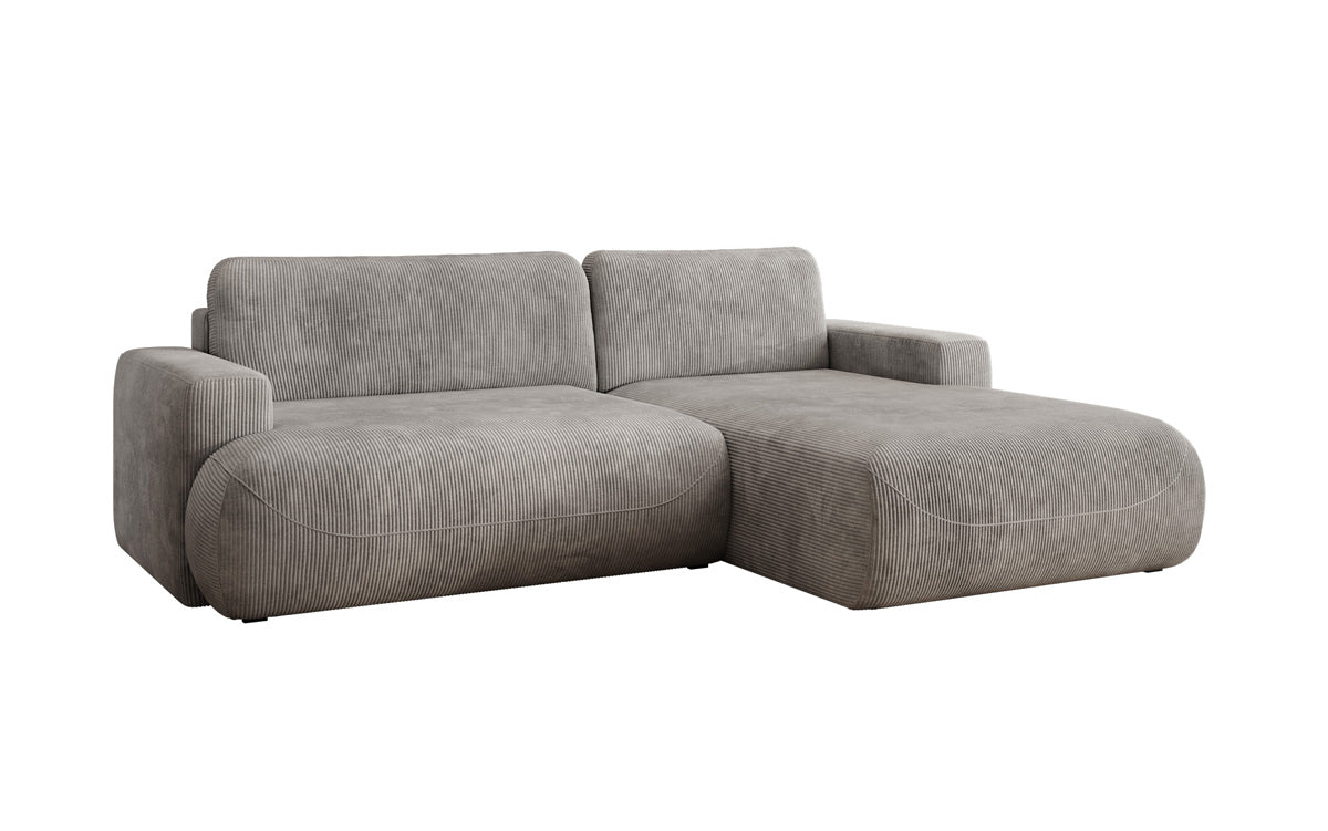 Designer Ecksofa Enzo mit Schlaf- und Klappfunktion in Cord