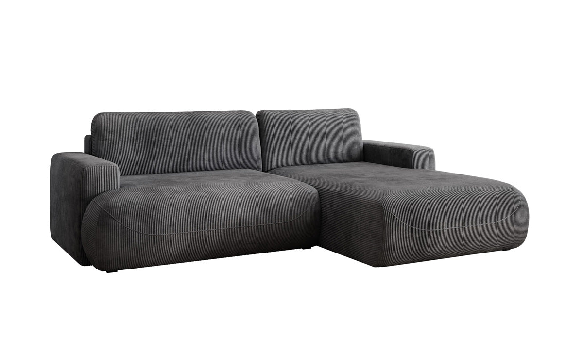 Designer Ecksofa Enzo mit Schlaf- und Klappfunktion in Cord