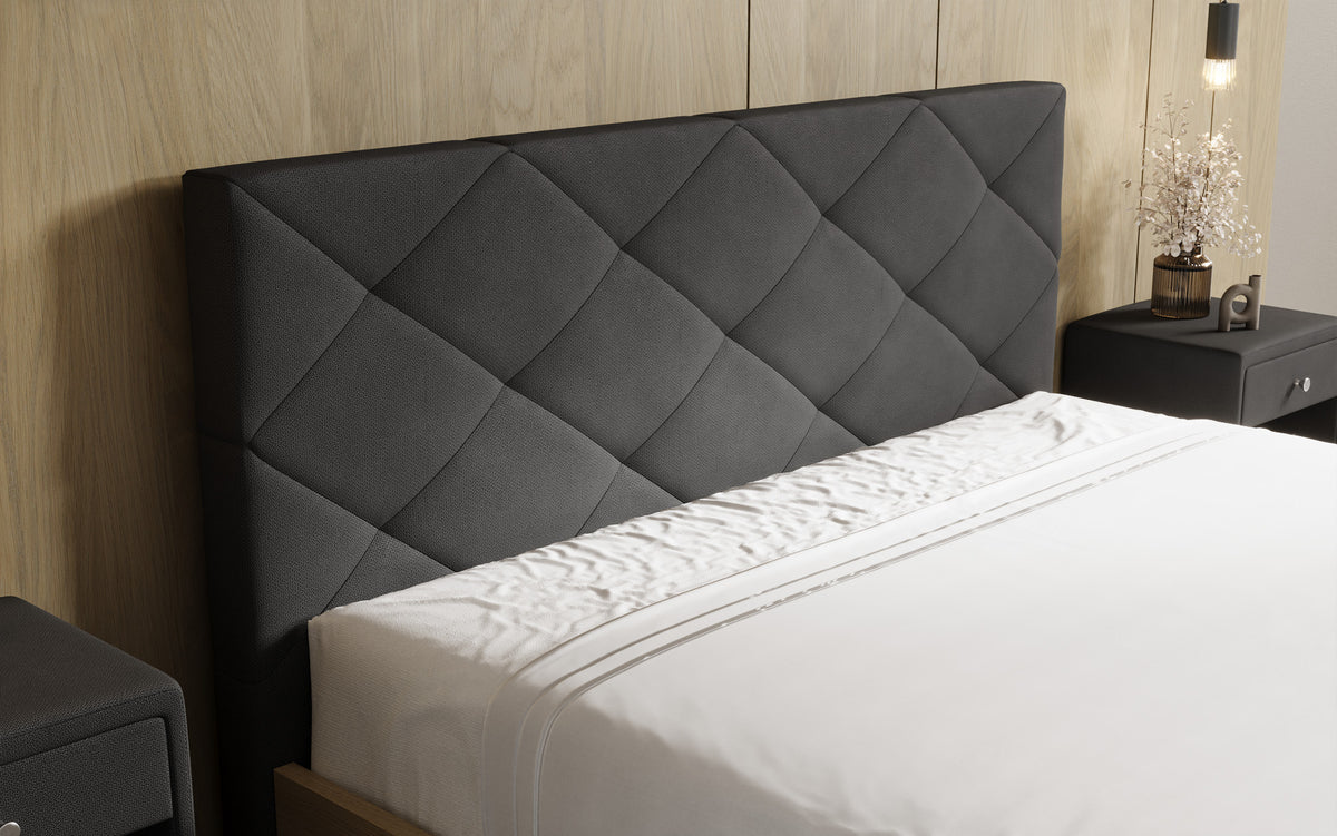 Designer Polsterbett Fiore Caro in Stoff mit Stauraum