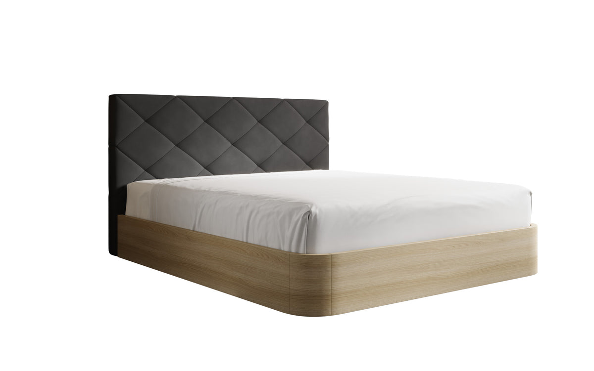 Designer Polsterbett Fiore Caro in Stoff mit Stauraum