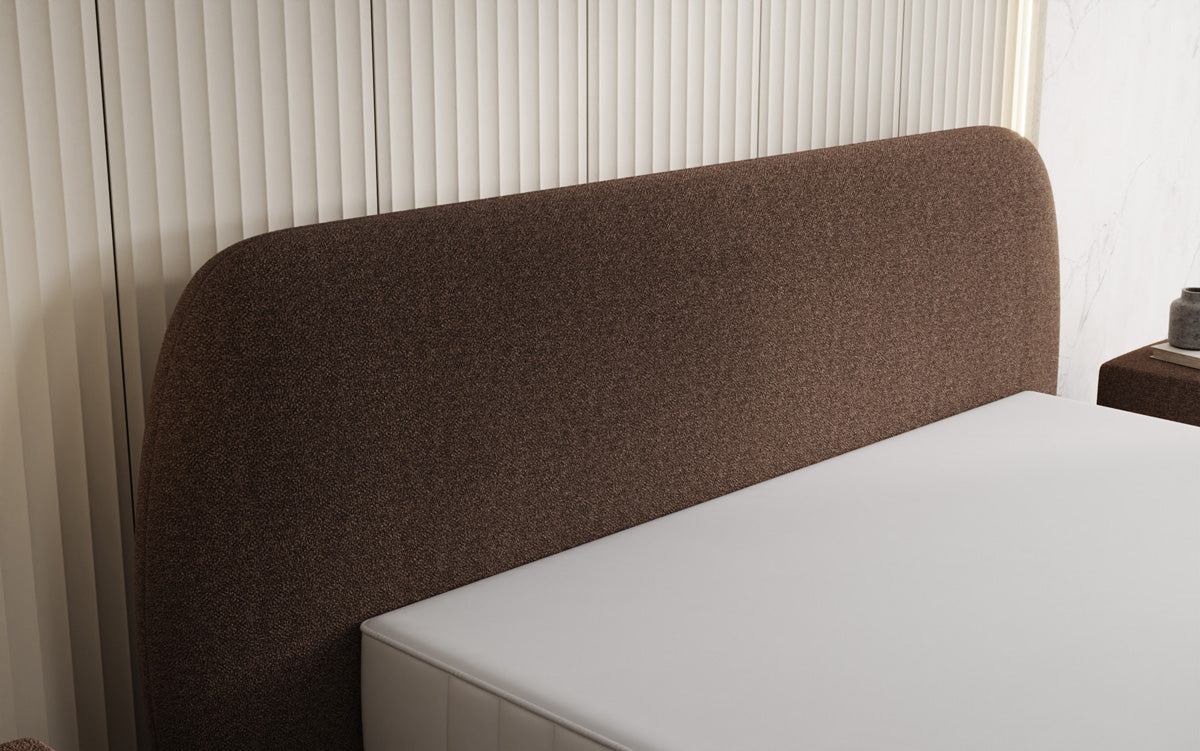 Designer Polsterbett Nella in Teddy Bouclé mit Stauraum