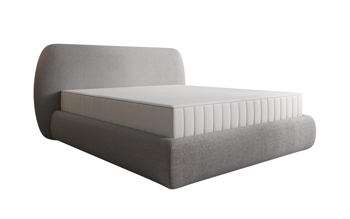 Designer Polsterbett Nella in Teddy Bouclé mit Stauraum