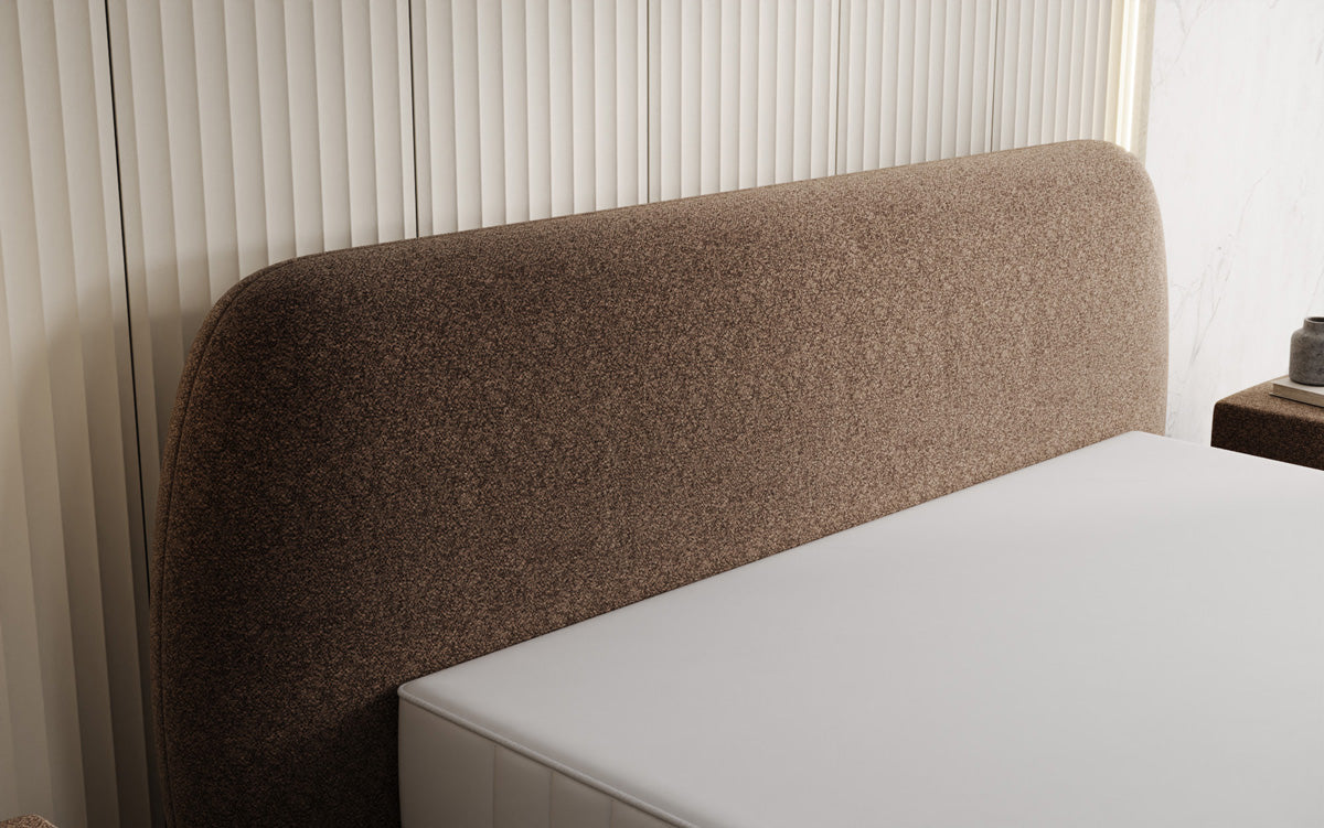 Designer Polsterbett Nella in Strukturstoff mit Stauraum