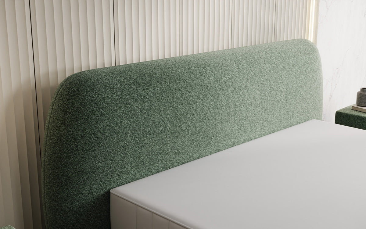 Designer Polsterbett Nella in Strukturstoff mit Stauraum