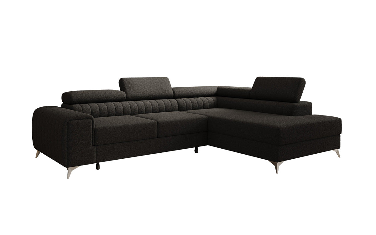 Designer Ecksofa Aurea mit Schlaf- und Klappfunktion in Bouclé
