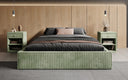 Designer Polsterbett Base mit Stauraum ohne Headboard in Cord