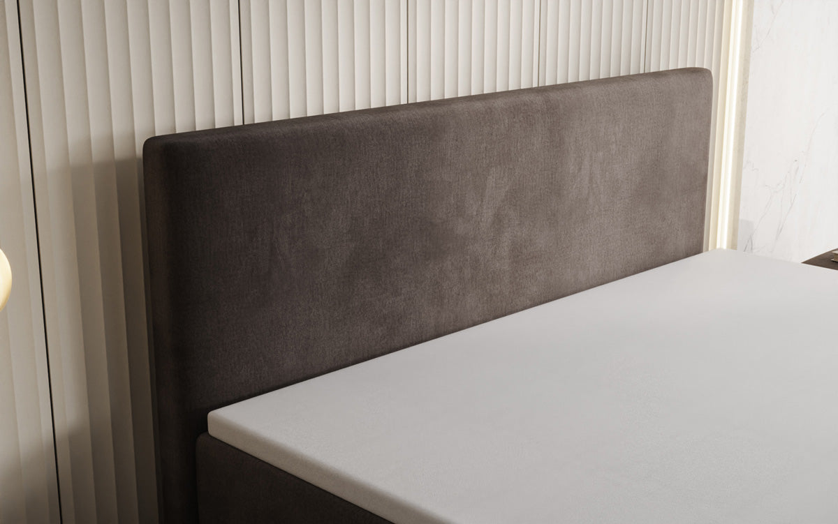 Boxspringbett Kubo King mit Stauraum in Samt