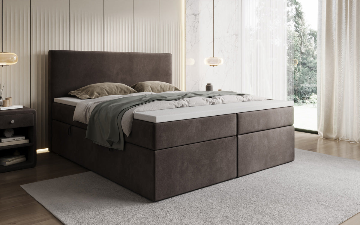 Boxspringbett Kubo mit Stauraum in Samt
