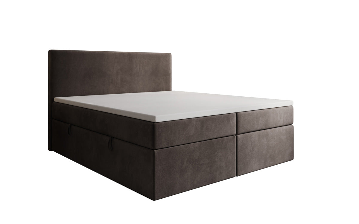 Boxspringbett Kubo mit Stauraum in Samt