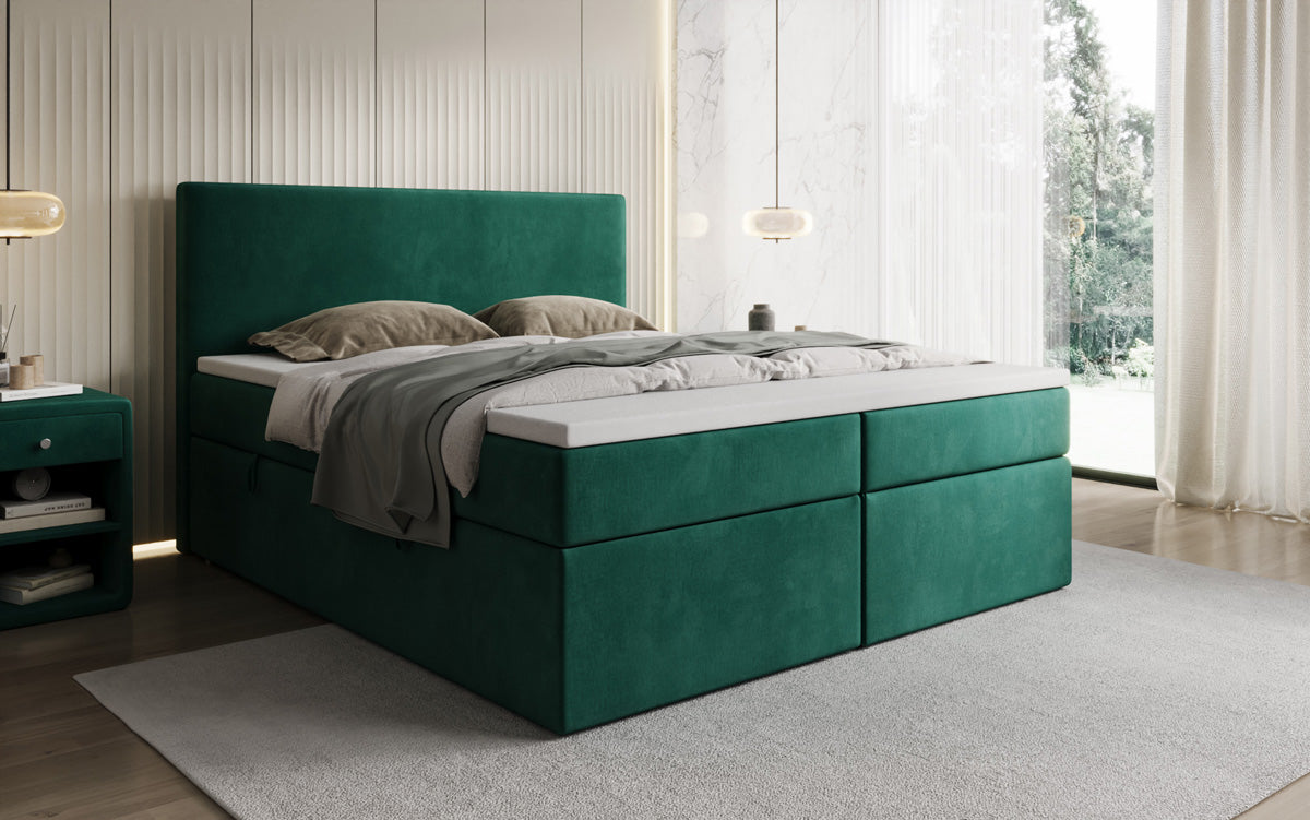 Boxspringbett Kubo mit Stauraum in Samt