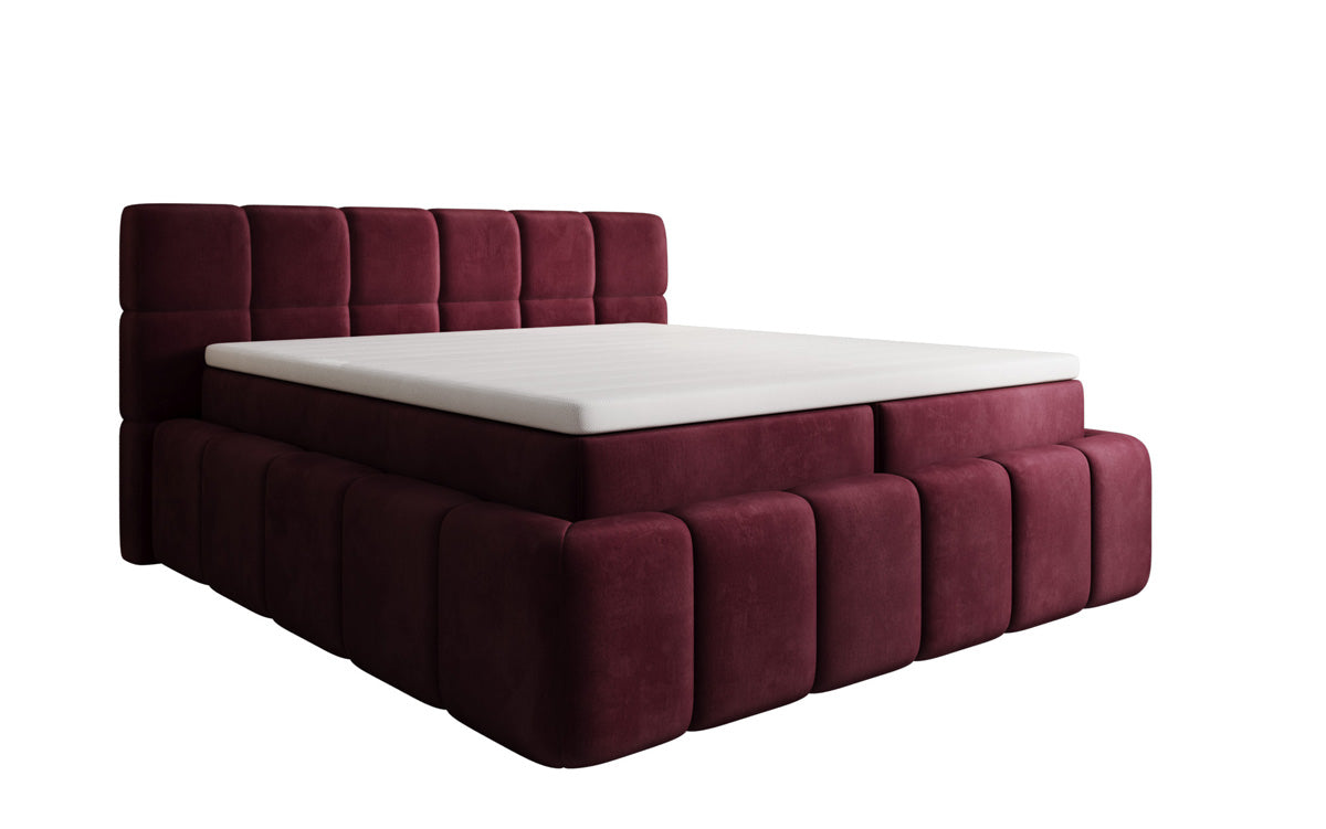 Boxspringbett Bombo mit Stauraum in Samt