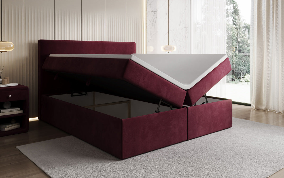 Boxspringbett Kubo mit Stauraum in Samt