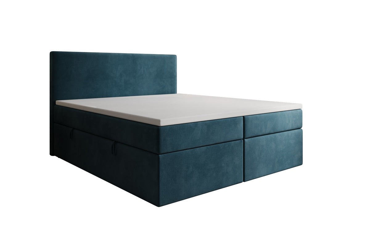 Boxspringbett Kubo mit Stauraum in Samt