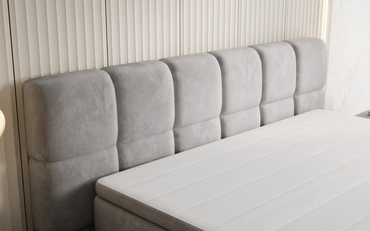 Boxspringbett Bombo mit Stauraum in Samt