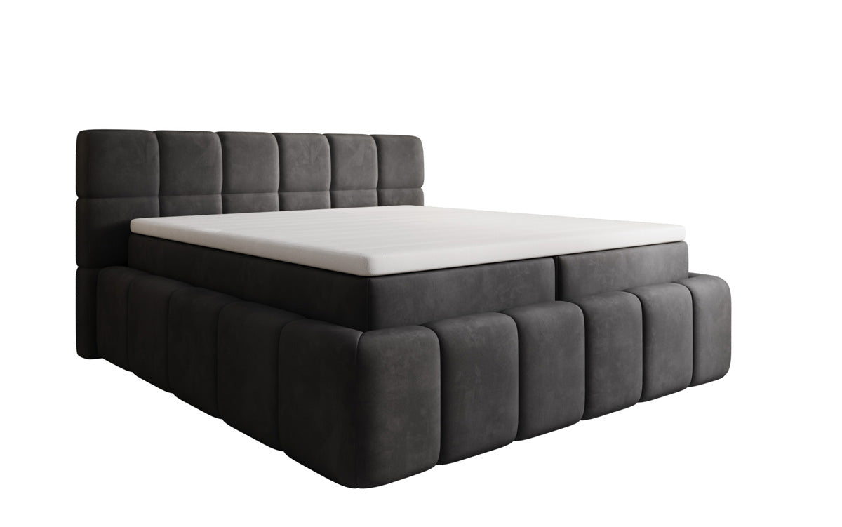 Boxspringbett Bombo mit Stauraum in Samt