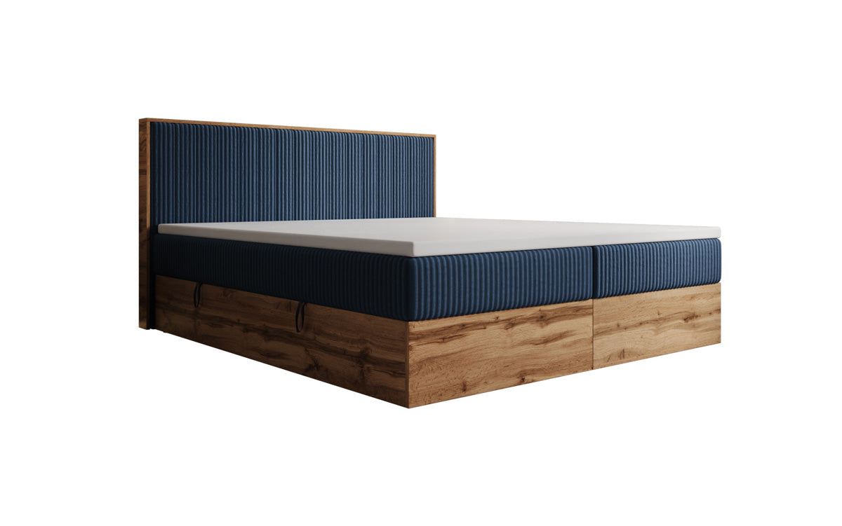 Boxspringbett Timber Line in Cord mit Stauraum