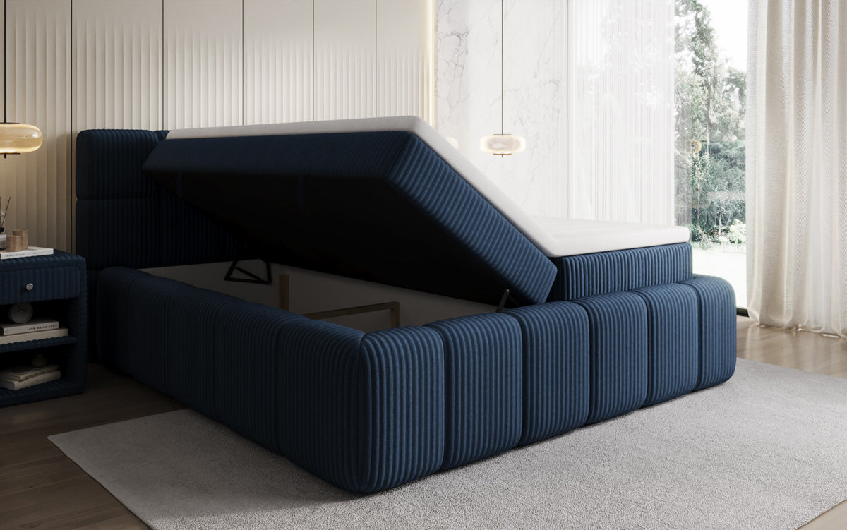 Boxspringbett Bombo in Cord mit Stauraum