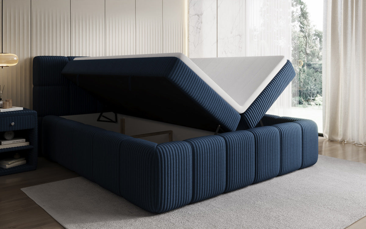 Boxspringbett Bombo in Cord mit Stauraum