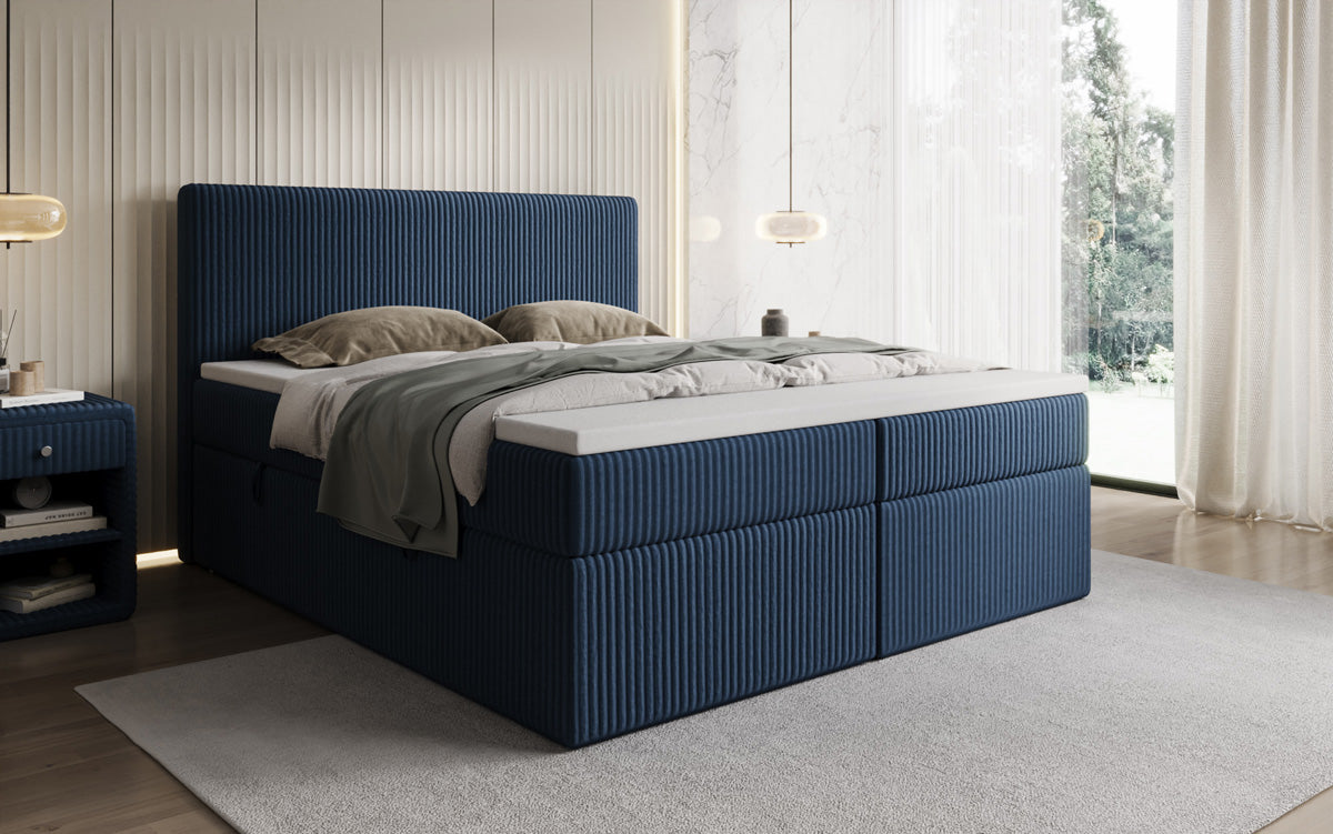 Boxspringbett Kubo in Cord mit Stauraum