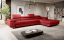 Designer Ecksofa Calvera Maxi mit Schlaf- und Klappfunktion in Kunstleder