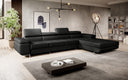 Designer Ecksofa Calvera Maxi mit Schlaf- und Klappfunktion in Kunstleder