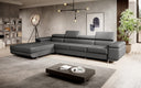 Designer Ecksofa Calvera Maxi mit Schlaf- und Klappfunktion in Kunstleder