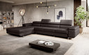 Designer Ecksofa Calvera Maxi mit Schlaf- und Klappfunktion in Kunstleder