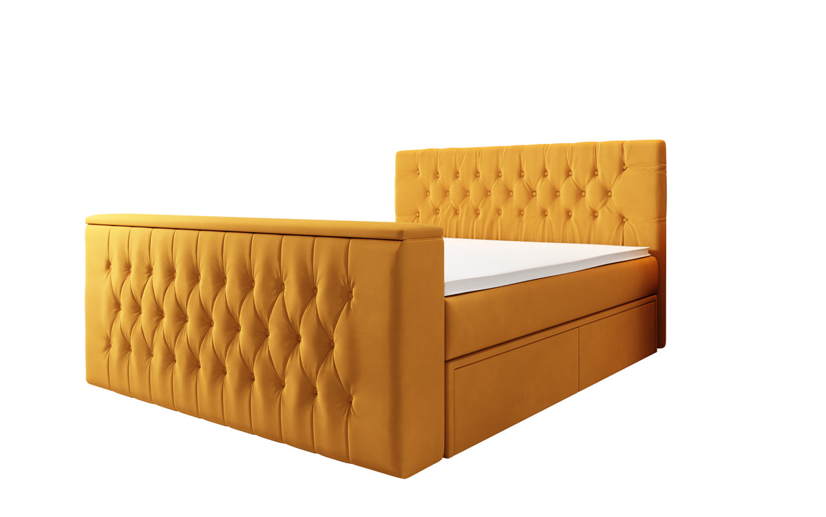 Boxspringbett Vulnero mit TV Lift und Stauraum (2 Schubladen)