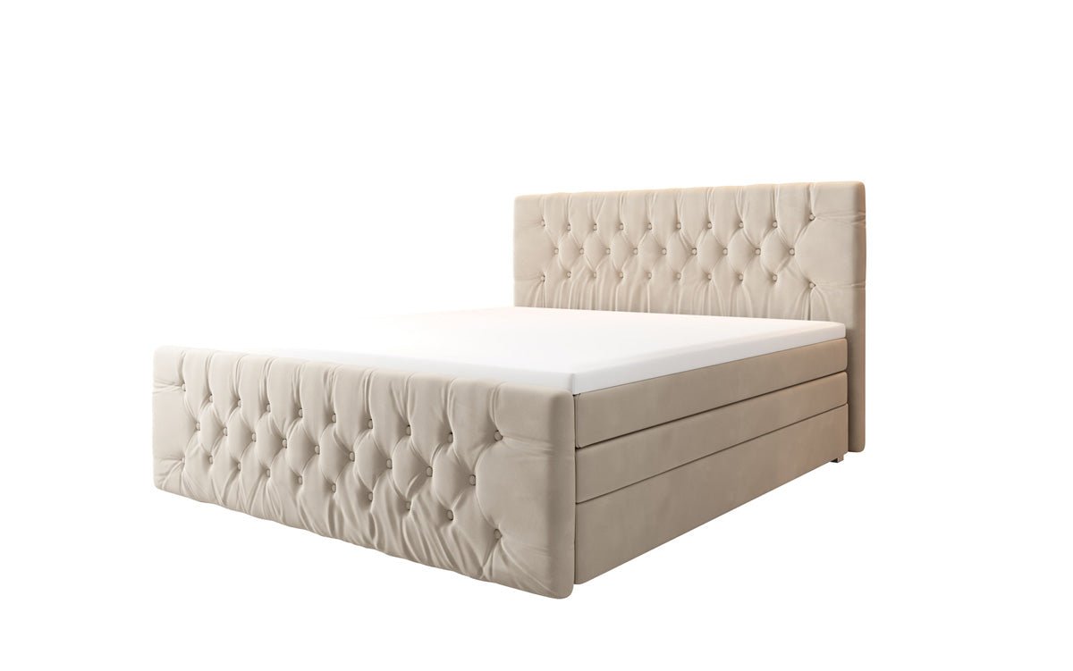 Boxspringbett Velutto mit Stauraum - Chesterfieldoptik