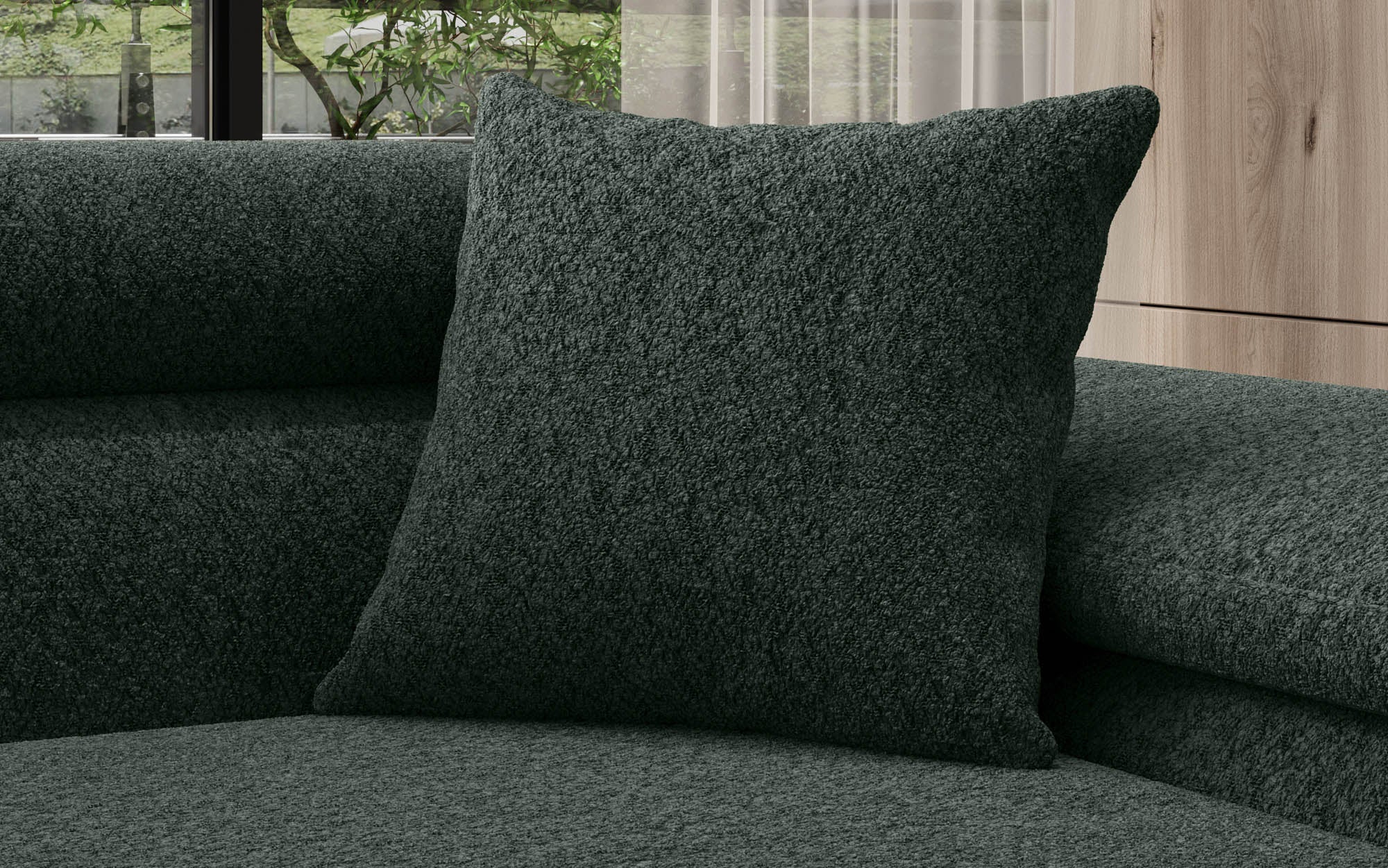 Quadratische Zierkissen Gava 50x50 aus Bouclé