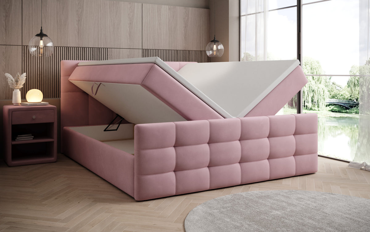Boxspringbett Luxor Samt mit Stauraum