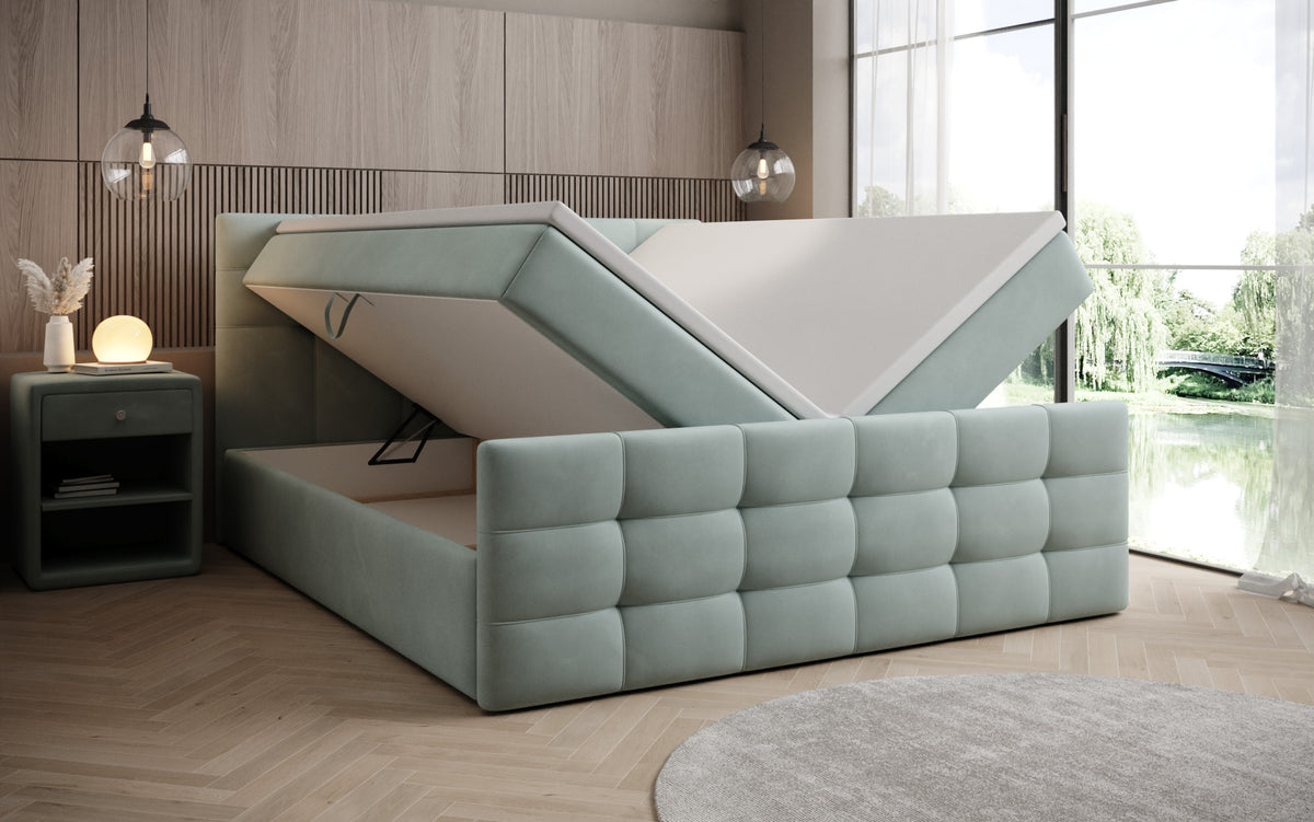 Boxspringbett Luxor Samt mit Stauraum